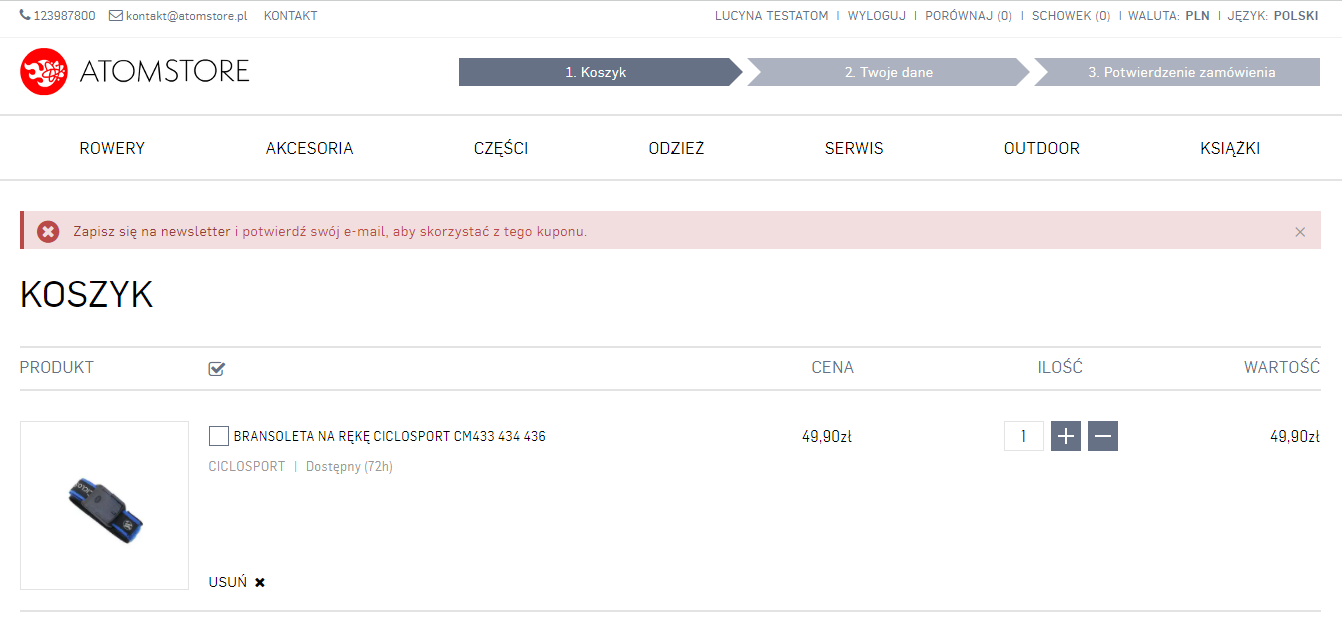 aktualizacje atomstore luty 2022 kupon rabatowy dla subskrybentów newslettera